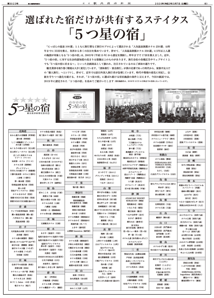 Pr 選ばれた宿だけが共有するステイタス 5つ星の宿