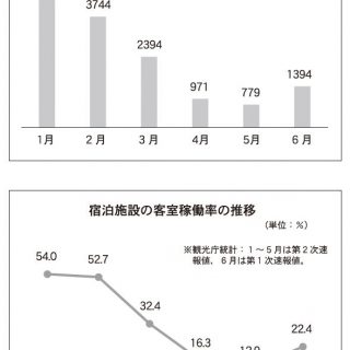 宿泊者数 落ち込み前月に底打つ 6月は7割減 1394万人泊 観光経済新聞