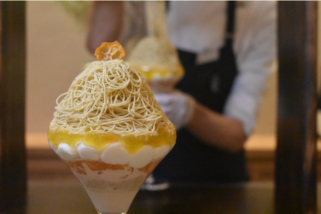 熱海 古屋旅館の 和栗菓子kiito 生糸 新作 静岡産ポンカンと静岡産みかんのモンブランパフェ 発売 熱海 古屋旅館の 和栗菓子kiito 生糸 新作 静岡産ポンカンと静岡産みかんのモンブランパフェ 発売