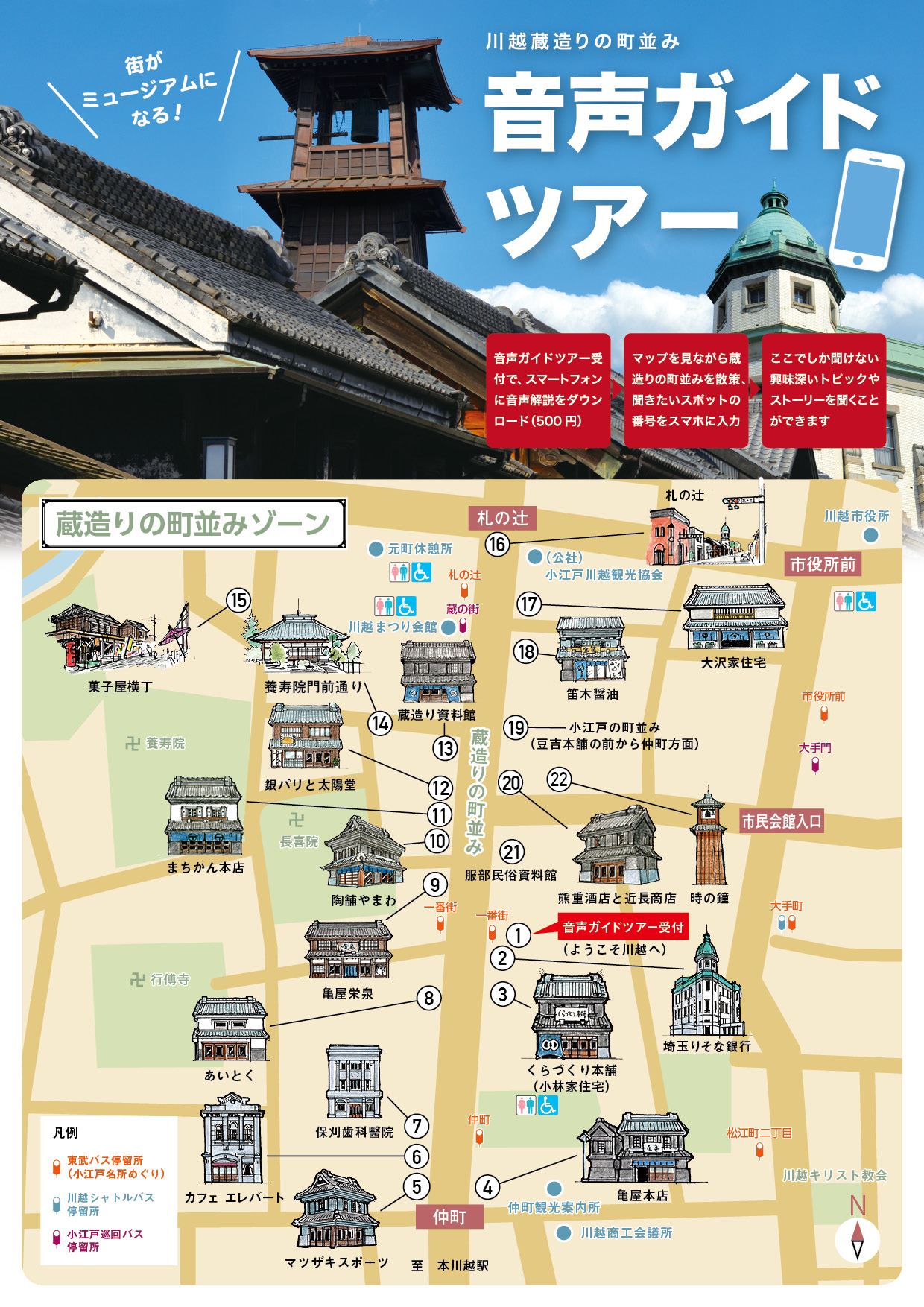 丹青社 川越蔵造りの町並み 音声ガイドツアー の実証実験を開始 丹青社 川越蔵造りの町並み 音声ガイドツアー の実証実験を開始
